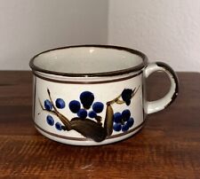 Vintage Otagiri Cobalt Blue & Brown Bonsai Tree Ceramic Soup Bowl Coffee Mug Cup picture