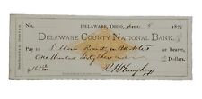 1878 Bank Check: Delaware County National Bank, Delaware, OH - R.H. Humphry picture
