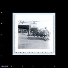 Vintage Square Photo MAN BY NAVY HELICOPTER picture