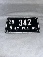 1967 1968 Florida MOTORCYCLE License Plate picture