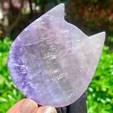 100G Natural Beautiful Colours Fluorite Crystal Carving Bowl Healing picture