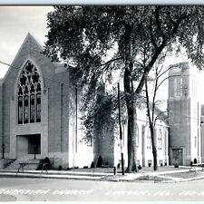 c1950s Lincoln, IL RPPC Christian Church Large Brick Building Real Photo PC A113 picture