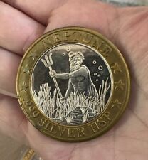 Vintage Neptune HSP Luxury Cruise Gaming Token Gold Gild Silver Coin $10 picture
