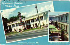 Colonial Motor Hotel Motel Advertising Vancouver Canada Chrome Postcard c1957 picture