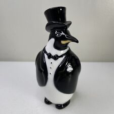 Vintage Enesco 1987 Penguin W/Top Hat & Tails Figurine 7” Tall picture