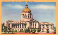 Postcard CA San Francisco City Hall Flowering Plaza Civic Center Water Fountain picture
