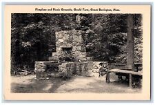 Great Barrington MA Postcard Fireplace And Picnic Grounds Gould Farm c1910's picture