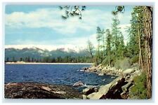 1962 Lake Tahoe CA, Winter Lake In The City Snow Covered Mountains Postcard picture
