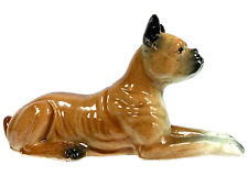 Boxer Figurine Lying Down Waiting for Next Command Vintage picture