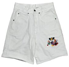 Vtg 90s Womens Disney Store Mickey Minnie Mouse White Embroidered Shorts Medium picture