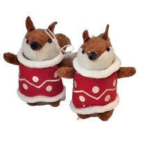 Macys Holiday Lane Fox Felt In Sweater Ornament  (2) NWT picture
