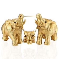 CYYKDA Elephant Statue Mom Gifts Gold Home Decor Accents Elephant Figurines f... picture