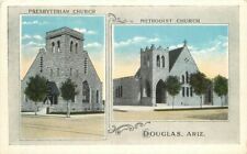 Arizona Douglas Presbyterian Methodist Churches C-1915 Postcard 22-802 picture