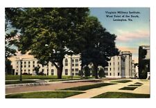 Linen postcard - Virginia Military Institute, VMI, Lexington, Virginia, trees picture