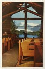 Chapel by the Lake, Auke Bay Alaska, AK with Mendenhall Glacier VTG Postcard picture