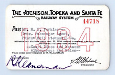 1934 ATCHISON TOPEKA & SANTA FE. RAILROAD PASS picture