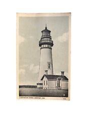 Vintage postcard drawing art lighthouse Tower Newport Oregon picture