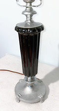 Vintage Art Deco Black Glass Table Lamp picture