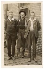 1910s Father & Sons Family Photo Portrait w/ Medical Interest RPPC picture