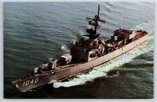 USS Garcia FF-1040 Naval Ship Atlantic Fleet Chrome Postcard picture