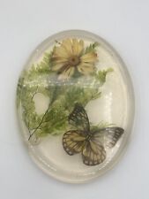 Vintage Lucite Oval Trivet Butterfly Footed Protection picture