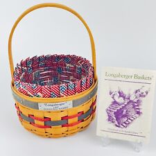 Longaberger 1997 Inaugural Basket with Old Glory Liner & Protector New Vintage picture