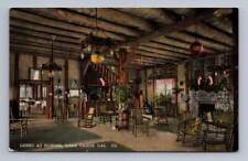 Pomins Resort Hotel Lobby ~ Antique Lake Tahoe California Postcard ~1910s picture