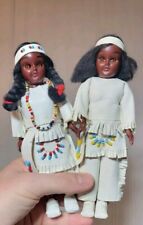 Vintage Cherokee Matching Family Man Woman And Baby Child on Her Back Dolls Set picture