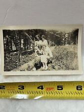 Antique Photo Snapshot Of Woman In Dresses Posing In Field  picture