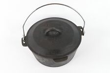 Vintage Cabelas Cast Iron Camp Oven #10 With Handle Lid Camping Fire Oven Black picture