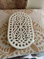 Cast Iron White Footed Hot Plate Trivet Victorian Farmhouse Decor picture