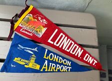 Vintage LONDON ONTARIO Felt PENNANTS Airport Travel Souvenirs picture