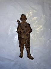 Antique 1920's  Baseball Player Cast Iron Penny Coin Bank -  picture