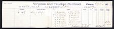 1877 Virginia and Truckee Railroad Carson to Ophir Freight Way Bill VGC Scarce picture