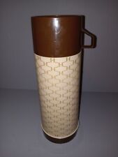 Vintage Aladdin Large Brown Coffee 1 Quart Stainless Steel Insert Vacuum Flask picture