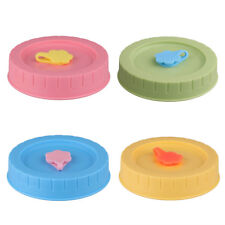 4Pcs 70mm Inner Diameter Plastic Caps Lids Covers with Hole For Mason Jars picture