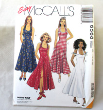 Halter Dress Sewing Pattern EASY Womens Size 10 12 14 McCalls 6568 Uncut 1993 picture