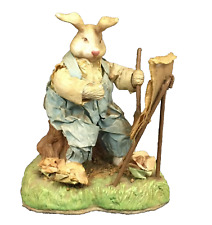 Vintage Paper Mache Folk Art Rabbit Bunny Artist Paint Signed Easter Whimsical picture
