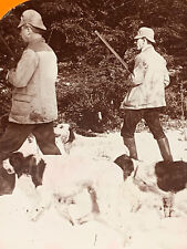 Antique Stereoview Hunter Hunting Scene Dogs Gun Old Photo picture