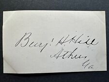 CSA Confederate Senator BENJAMIN HARVEY HILL Signed Autograph US Historical Rare picture
