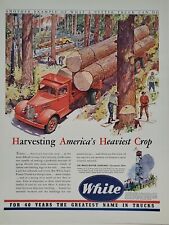 1942 White Motor Company Fortune WW2 Print Ad Q2 Trucks Lumber Redwoods Timber picture