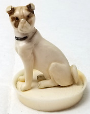 Boxer Dog Figurine Sitting Attention Plastic Small Vintage picture