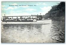 c1910's Passenger Boat Lake Kegonsa Stoughton Wisconsin WI Antique Postcard picture