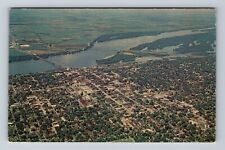 Quincy IL-Illinois, Aerial Of Town Area, Antique, Vintage Postcard picture