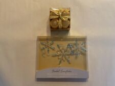Hallmark Ornament  Lot of 2 Beaded Snowflakes and Pack of 4 Golden Candles picture