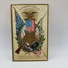 Vintage Postcard Decoration Day,Union. Fraternity,Loyalty And Charity,Embossed picture