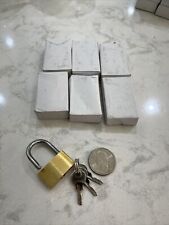 6 Pcs Small Metal Padlocks Mini Brass Lock With Different Keys Each Has 3 Keys picture