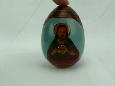 Beautiful Hand Painted Wooden Egg Ortodox Icon  #2274 picture