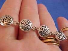 CELTIC KNOT Rosary Bracelet Oxidized Metal IRISH Trinity Knot 8” picture