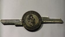 SAINT CHRISTOPHER PROTECT US PAIR OF UNCUT KEYS EXTREMELY RARE UNUSUAL COLLECT picture